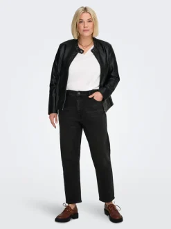 CAREMILY Hohe Taille Gerade geschnitten Knöchellang Jeans