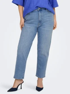 CAREMILYSTRETCH Hohe Taille Gerade geschnitten Knöchellang Jeans