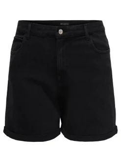 CARVEGA Hohe Taille Normal geschnitten Jeans-Shorts