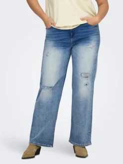 CARWILLY Hohe Taille Weiter Beinschnitt Jeans