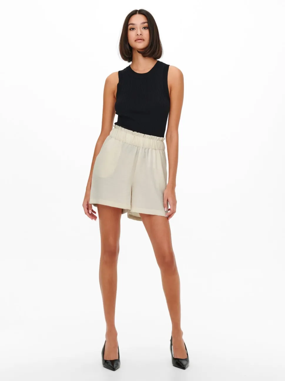 JDYDIVYA Hohe Taille Normal geschnitten Paperbag Shorts