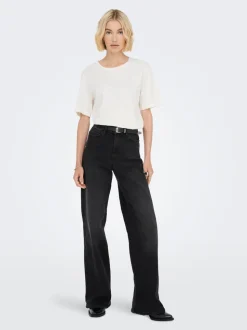 JDYFELINA-FINA Hohe Taille Weiter Beinschnitt Jeans