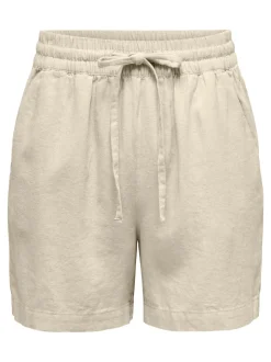 JDYSAY Hohe Taille Normal geschnitten Leinen Shorts