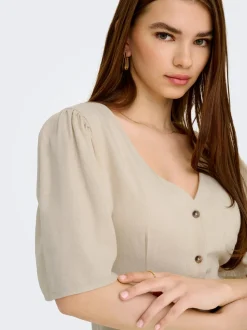 JDYSAY Leinen Kurzes Kleid