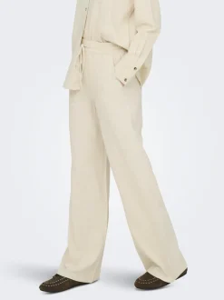 JDYSAY Locker geschnitten Leinen Hose mit weitem Beinschnitt
