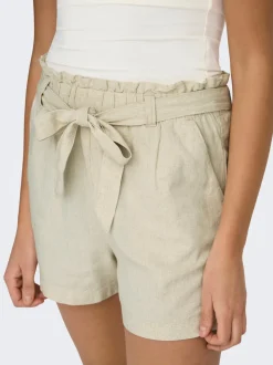 JDYSAY Mittlere Taille Normal geschnitten Leinen Shorts