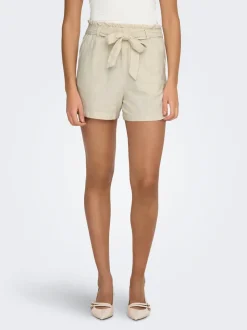 JDYSAY Mittlere Taille Normal geschnitten Leinen Shorts