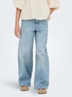 KOGBROOME Hohe Taille Weiter Beinschnitt Jeans
