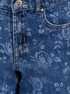 KOGHOPE Hohe Taille Weiter Beinschnitt Knöchellang Jeans