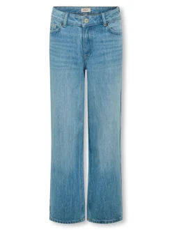 KOGLOPEZ Niedrige Taille Weiter Beinschnitt Knöchellang Jeans
