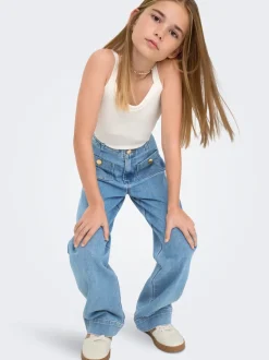 KOGMADELINE Hohe Taille Weiter Beinschnitt Jeans