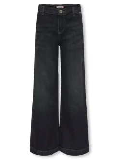 KOGNEW Mittlere Taille Weiter Beinschnitt Jeans