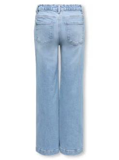 KOGNEW Mittlere Taille Weiter Beinschnitt Jeans