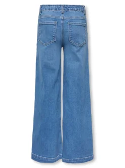 KOGNEW Mittlere Taille Weiter Beinschnitt Jeans