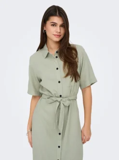 ONLCARO Leinen Midikleid