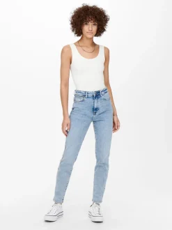 ONLEMILY Ankel Hohe Taille Gerade geschnitten Jeans