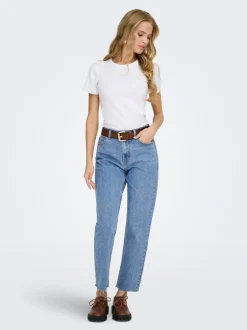 ONLEMILY Hohe Taille Gerade geschnitten Verkürzt Jeans