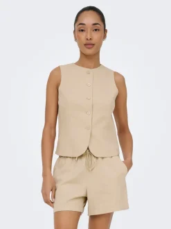 ONLGOA Leinen Anzugweste