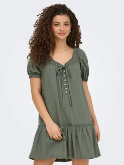 ONLGOA Leinen Kurzes Kleid