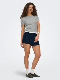 ONLGOA Leinen Rock mit Shorts Kurzer Rock