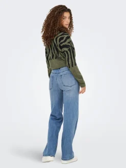 ONLJUICY-WAUW Hohe Taille Weiter Beinschnitt Jeans