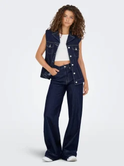 ONLLINEA Hohe Taille Weiter Beinschnitt Jeans