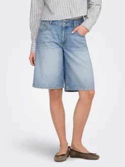 ONLLORAN Mittlere Taille Bermuda Jeans-Shorts