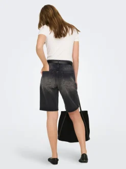 ONLMATE Mittlere Taille Baggy Fit Jeans-Shorts