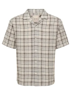 ONSCAIDEN Leinen Hawaii-Hemd