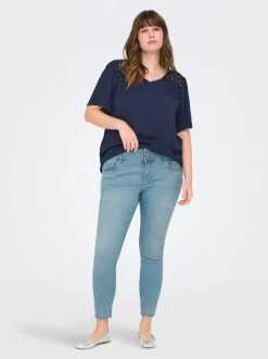 CARANNA Hohe Taille Skinny Fit Knöchellang Jeans