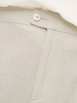 CARCARO Hohe Taille Normal geschnitten Leinen Bermuda Shorts