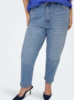 CAREMILYSTRETCH Hohe Taille Gerade geschnitten Knöchellang Jeans