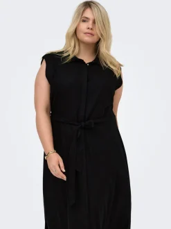 CARGOA Leinen Langes Kleid