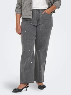 CARHOPE Hohe Taille Weiter Beinschnitt Jeans