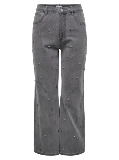 CARHOPE Hohe Taille Weiter Beinschnitt Jeans