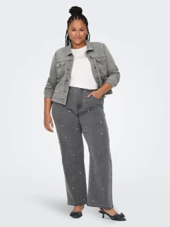 CARHOPE Hohe Taille Weiter Beinschnitt Jeans