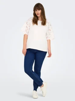 CARHUSH Mittlere Taille Skinny Fit Knöchellang Jeans