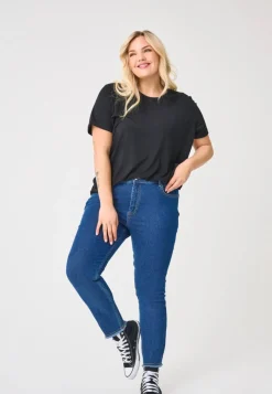 CARHUSH Mittlere Taille Skinny Fit Knöchellang Jeans
