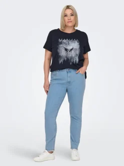 -CARHUSH Mittlere Taille Skinny Fit Knöchellang Jeans