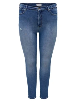 CARICONIC Hohe Taille Skinny Fit Knöchellang Jeans