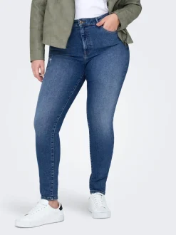 CARICONIC Hohe Taille Skinny Fit Knöchellang Jeans
