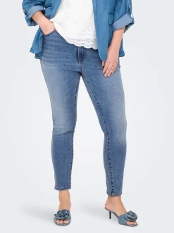 CARICONIC Hohe Taille Skinny Fit Knöchellang Jeans