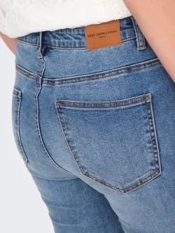 CARICONIC Hohe Taille Skinny Fit Knöchellang Jeans