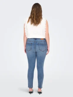 CARICONIC Hohe Taille Skinny Fit Knöchellang Jeans