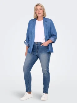CARICONIC Hohe Taille Skinny Fit Knöchellang Jeans