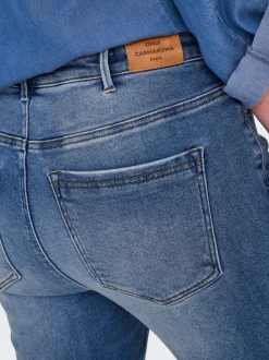CARICONIC Hohe Taille Skinny Fit Knöchellang Jeans