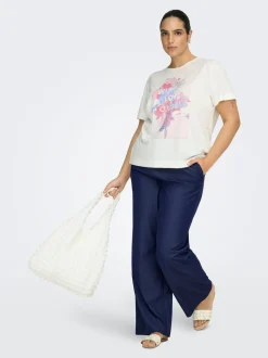 CARIRIA Weiter Beinschnitt Leinen Hose mit weitem Beinschnitt