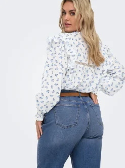 CARJULLES Mittlere Taille Weiter Beinschnitt Jeans