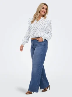 CARJULLES Mittlere Taille Weiter Beinschnitt Jeans