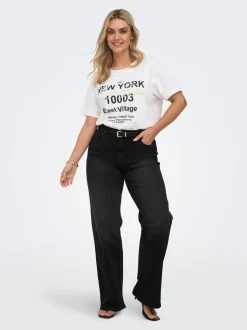 CARJULLES Mittlere Taille Weiter Beinschnitt Jeans